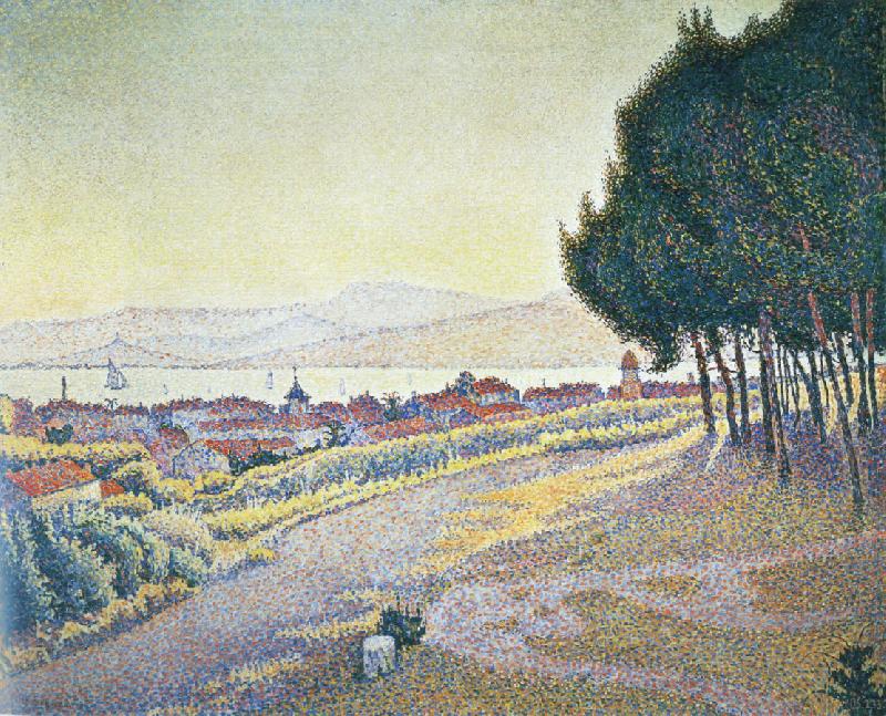 Paul Signac town at sunset saint tropez oil painting image